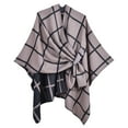 thumbnail image 2 of Jamicy Wraps for Women Lightweight Women's Shawl Wrap Poncho Ruana Cape Open Front Cardigan Shawls for Fall Winter, 2 of 5