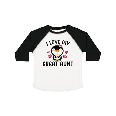 

Inktastic I Love My Great Aunt with Cute Penguin and Hearts Gift Toddler Toddler Girl T-Shirt