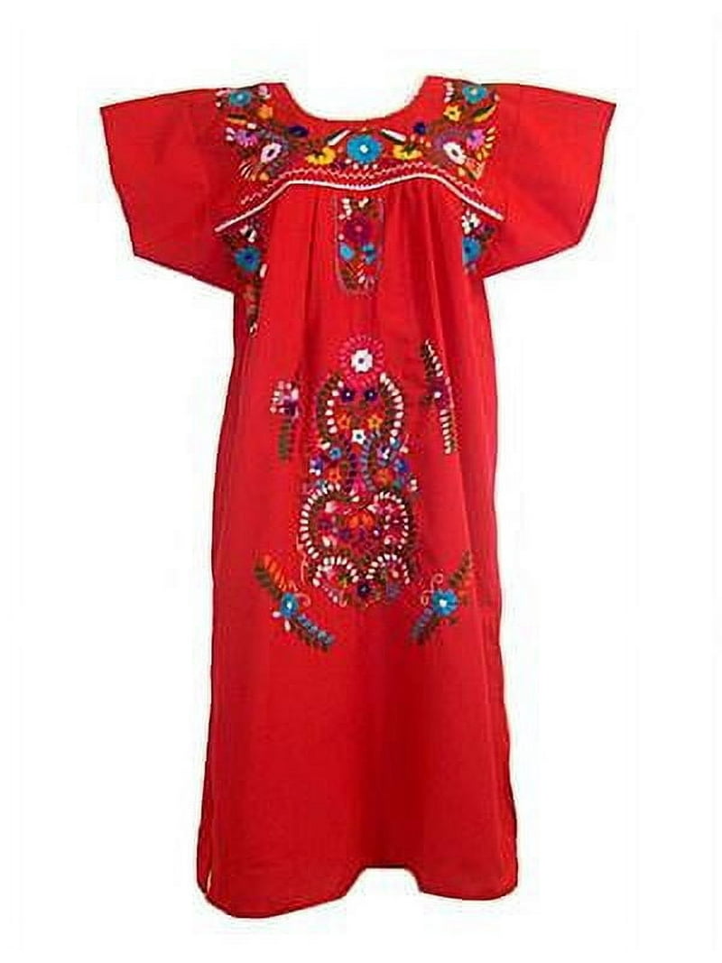 green emerald velvet dress Mexican Puebla Dress for Girls Mint – Cielito Lindo