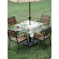 thumbnail image 5 of Square Outdoor Tablecloth with Umbrella Hole Eucalyptus Leaves Outside Table Cloth Waterproof Patio Table Cover Daisy Spring Floral Botanical Watercolor Zipper Tablecloths for Picnic 54x54 Inch, 5 of 8