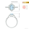 thumbnail image 4 of ANGARA Natural Oval 1 ct Aquamarine Trillium Floral Shank Ring in 14K White Gold for Women (Size-8x6mm) | March Birthstone, Birthday, Anniversary, Jewelry Gift for Women | Natural Aquamarine Ring, 4 of 9