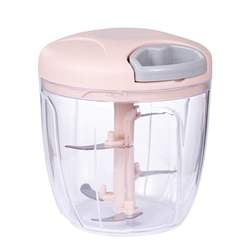 

Food Processor - Vegetable Masher for Onion Garlic Parsley with 5 Blades，Pink