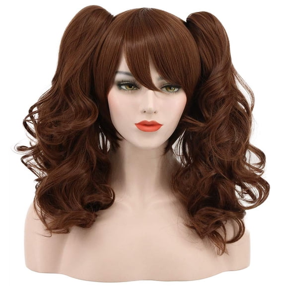 Karlery Peluca larga de cola de caballo marrón para mujer, peluca de Lolita con Clip en garra gruesa con cordón, disfraz de Halloween, peluca de coleta, peluca de Cosplay de Anime