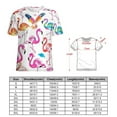 thumbnail image 2 of Flamingo Pattern Women's Short Sleeve Tops Casual Blouses T Shirt, 2 of 6