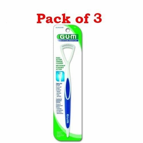 GUM® Dual Action Tongue Cleaner Brush/Scraper, 1ct