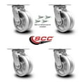 thumbnail image 2 of 5 Inch V Groove Semi Steel Swivel Caster Set with Roller Bearing and Swivel Lock, 2 of 2