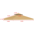 thumbnail image 3 of SUSUZI 10' x 10' Patio Gazebo Top Cover, UV Resistant Gazebo Canopy Top Replacement Double Tier, Khaki, 3 of 10