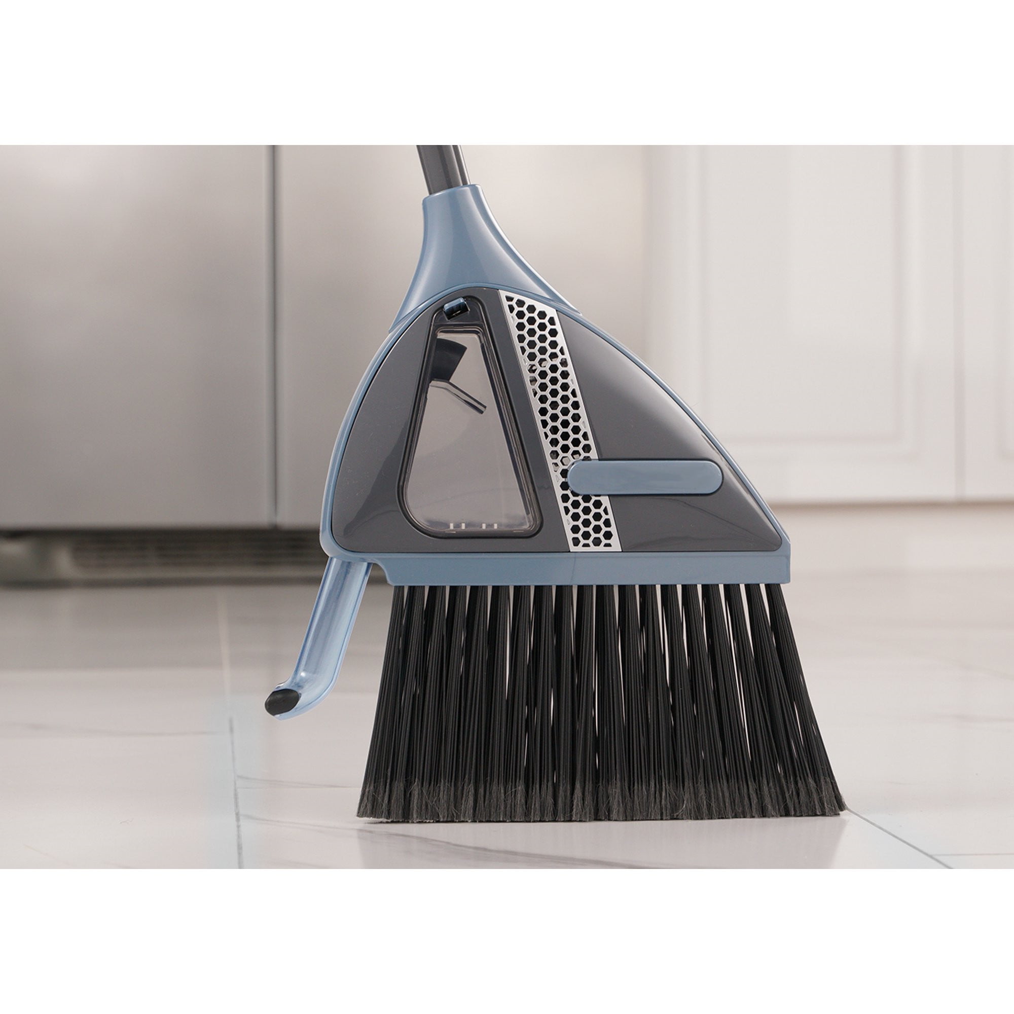 YoL Long handle handheld dustpan & brush 4 piece set sweeping cleaning home blue