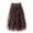 Dark Khaki, variant on Women's Tulle Patchwork Asymmetrical Midi Skirt, Solid Color Elastic Waist Flowy Layered Skirt for Casual Office,one size fits all,Bean Green
