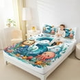 thumbnail image 4 of Castle Fairy Personalized Number 4-Piece Full Size Sheets,Lion Seahorse Octopus Bed Sheets,Ocean Animal Lightweight Sheet Sets,Lightweight Marine Room Decor, 4 of 7