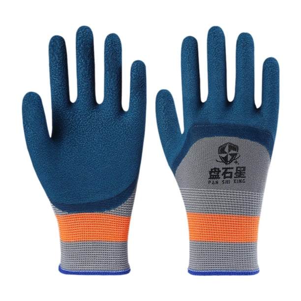 Guantes de trabajo resistentes al desgaste, antideslizantes, multifuncionales, reutilizables, 2 piezas para adultos Azul