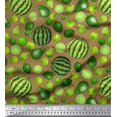 thumbnail image 1 of Soimoi Poly Georgette Fabric Pear,Lemon & Watermelon Fruits Print Fabric by Yard 52 Inch Wide, 1 of 3