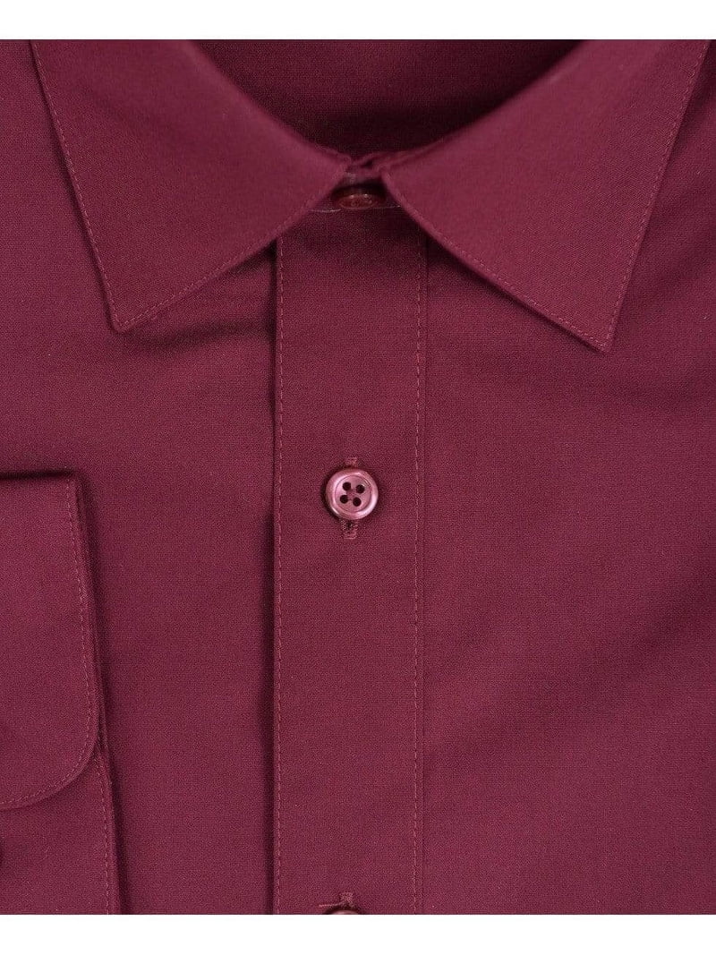 Marquis Classic Fit Solid Burgundy Wrinkle Resistant Cotton Blend Dress  Shirt - Walmart.com