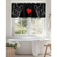 thumbnail image 4 of French Bulldog Valances for Windows Love Heart Cute Dog Valance Rod Pocket Light Filtering Short Window Treatments Curtains for Kitchen Bathroom Living Room Bedroom, 1 Panel, 42 x 12 Inch, 4 of 7