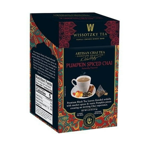 Wissotzky Pumpkin Spiced Chai Tea 16pk, 2.2g