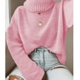 thumbnail image 3 of AOOCHASLIY Sweaters Fall Clearance Winter Women's Casual Turtleneck Pullover Blouse Knitting Backless Long Sleeve Solid Tops Sweaters, 3 of 4
