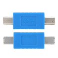 thumbnail image 1 of USB3.0 Type B Male to 3.0 Type B Male Blue Superspeed Data Transmission Adapter Converter, 1 of 3