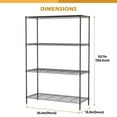 thumbnail image 7 of BestOffice 4 Tier Shelving Unit 35.4"L x 13.3"W x 53.7"H Metal Shelving Standing Storage Shelf with 4 Steel Frame Adjustable Layer Kitchen, Garage (Black), 7 of 7
