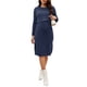 thumbnail image 2 of Vestido de maternidad para mujer Inspire Chic, de manga larga, suave, con cuello redondo, ajustado, midi, para el embarazo, talla XL, color azul, 2 of 6