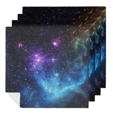 

FUMJ Star Cluster Sky Space Cloth Napkins for Farmhouse Party Dining Table Decor - Set of 4 6 PCS