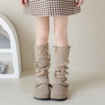 thumbnail image 2 of LIZENG Children's and Girls' Socks Set Autumn/Winter Bow Stacked Socks Long Tube Full Body Bow Ballet Style Knitted Leg Set, 2 of 8