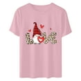 thumbnail image 4 of Meichang T-Shirt de la Saint-Valentin pour Femmes, Mignon T-Shirt à Imprimé Cœur, Manches Courtes, Col Rond, Hauts Mignons, Coupe Ample, T-Shirts de Fête, Saint-Valentin, 4 of 6