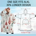 thumbnail image 4 of Oversized Wearable Blanket Hoodie,Multicolor Christmas Tree Pattern Sherpa Blanket Hoodie with Super Pockets,Super Warm Fuzzy Pullover for Women & Men, 4 of 6