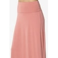 thumbnail image 5 of TheMogan Women's Casual Lounge Solid Foldable High Waist Draped Jersey Relaxed Long Maxi Skirt Ash Rose 1X, 5 of 7