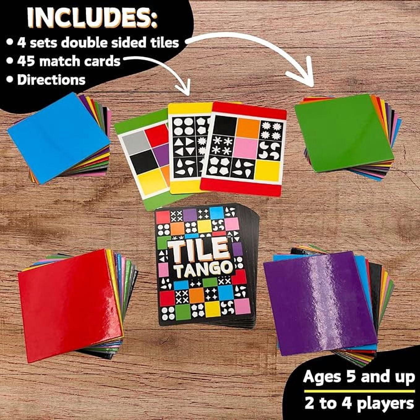 Tile Tango Matching Game for Kids and Families, Fast Paced Tile Matching Board Game, Educational Pattern Recognition Game for Ages 5+, 2 to 4 Players