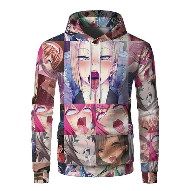 winnereco 3d anime characters hoodies sweatshirt men long sleeve loose  jumper 3xl