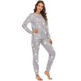thumbnail image 3 of Womens Pajama Set Long Sleeve Sleepwear Star Print Nightwear Soft Pjs Lounge Sets with Pockets, 3 of 10