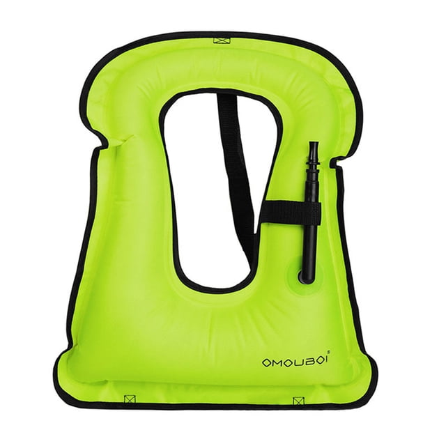 Chaleco salvavidas de PVC, chaleco de flotabilidad inflable seguro, accesorios para exteriores (verde)