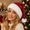 Red, variant on AVRNLIQ Purple Sequin Santa Hat for Women Sparkly Glitter Christmas Party Cap with Faux Faux Fur Trim