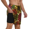 thumbnail image 3 of Goofa Sunflower Printed Men's Swim Trunks Board Shorts Quick Dry Mens Swimming Trunks with Compression Liner,Breathable Fit Hawaii Beach Shorts-Medium, 3 of 9