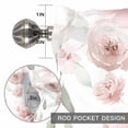 thumbnail image 2 of Light Pink Flowers Window Valance for Kitchen, Gray Leaf Spring Floral Farm Plant Rod Pocket Short Curtain for Small Windows, Light Filtering Decorative Valance, 54 x 18 Inch, 2 of 9