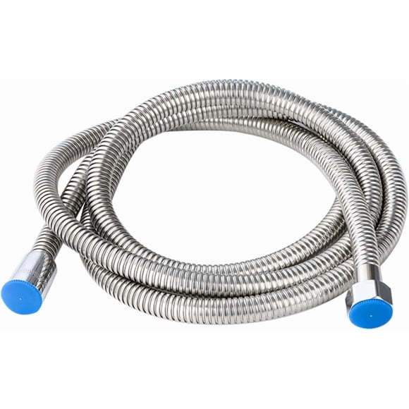 PinesC Bath Shower Hose Stainless Steel Flexible Pipe Shower Head Pipe Plumbing for Bathroom Accessories Handheld Showerhead Hose (Color : Silver Encrypted, Size : 150cm) Silver Encrypted 15