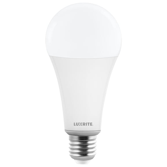 LUXRITE A23 LED Light Bulb, 33W, E26 Base, 4000LM, Dimmable, 3000K Soft White, 240, CRI 80, 120V, Damp Rated UL Listed