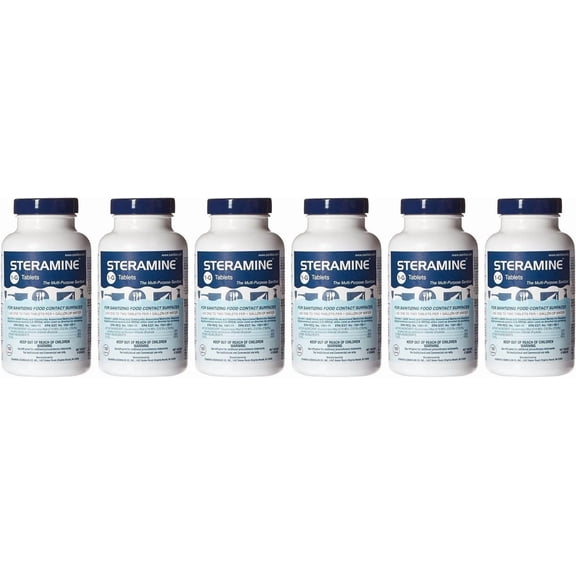 Steramine Quaternary Sanitizing Tablets (6 Pack of 150 Each), Blue