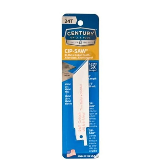 Century Drill & Tool 7424 24T x 4 in. Bi-Metal Reciprocating Blades