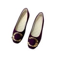 thumbnail image 4 of Bellella Women Flats Square Toe Flat Shoes Comfort Casual Shoe Faux Suede Pumps Party Formal Dark Purple 8, 4 of 4
