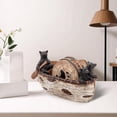 thumbnail image 4 of Conjunto de 6 osos de tamaño real en canoa hecha a mano con adorables figuritas de osos negros | Decoraciones de osos negros para el hogar, 4 of 6