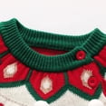 thumbnail image 3 of Drtj Boy Girl Red Pullover Bear Crew Neck Long Sleeve Knit Pullover Warm Autumn Winter Sweater Christmas Tops, Sized 18-24M, 3 of 7