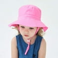thumbnail image 3 of Baby Sun Hat UPF 50+ Wide Brim Bucket Hat - Adjustable Infant Toddler Sun Protection for Beach & Outdoor (Dark Pink,0-8 Months), 3 of 7