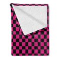 thumbnail image 2 of Hot Pink Soft Flannel Fleece Blanket, Old Fashioned Gingham Checks in Vibrant Colors Modern Display Geometric Simple, Cozy Plush for Indoor and Outdoor Use, 50" x 60", Magenta Black, by Ambesonne, 2 of 5