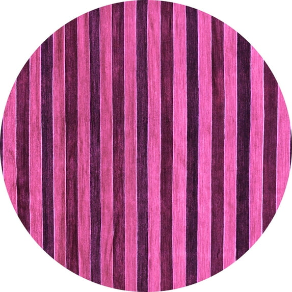 Ahgly Company Indoor Round Abstract Purple Modern Area Rugs, 8' Round