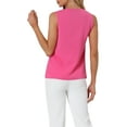 thumbnail image 3 of INSPIRAR CHIC Blusa sin mangas de gasa con cuello en V para oficina de mujeres S Rosa intenso, 3 of 6