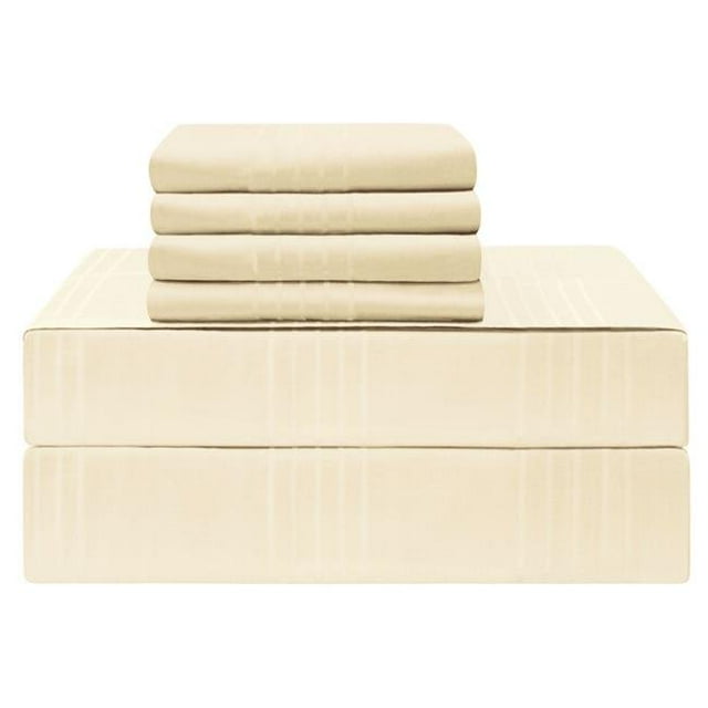 Jean Pierre YMS008216 Premium 420 Thread Count 100 Percent Cotton Sheet Set, Ivory - King - 6 Piece