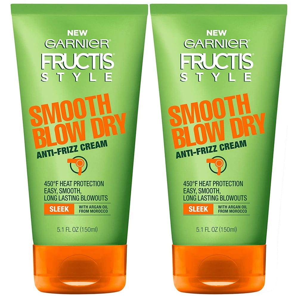 Hair Care Fructis Style Smooth Blow Dry Anti-Frizz Cream, 2 Count