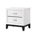 thumbnail image 3 of Ameya Nightstand- 2 Drawers w Chrome Handles- White and Black- 25 Inch, 3 of 6