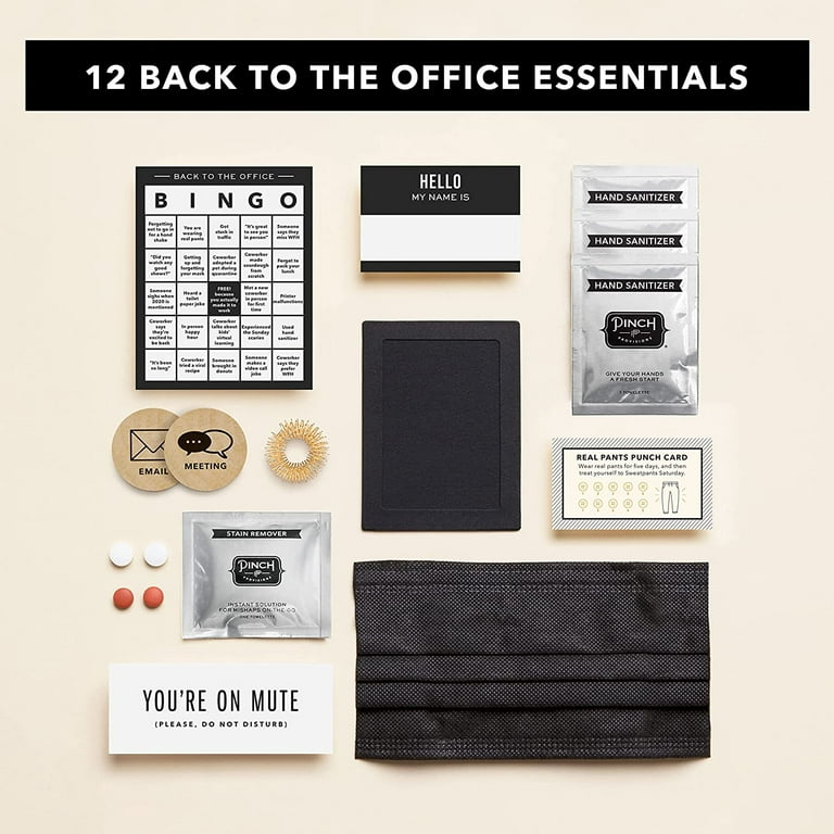 Pinch Provisions Back to The Office Kit for Boss, Employee, Includes  Must-Have Emergency Essential Items for Returning to Office, Portable Box  Kit, Ideal Gift for Office Parties, Birthdays, 6.38 oz 